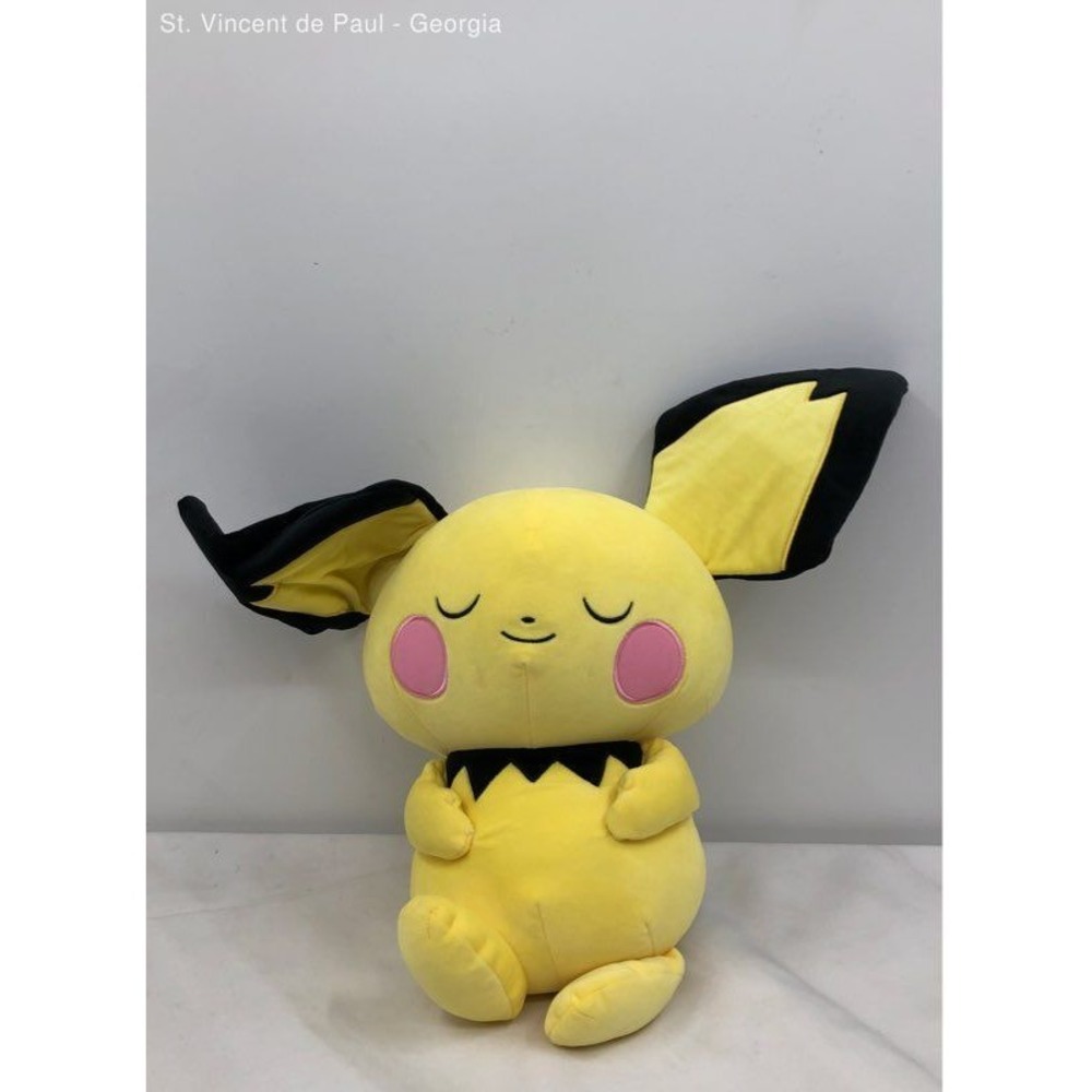 Pokémon Soft Big‎ Squishy Sleeping Pichu Cushion 18 Inch Plush Jazwares Great